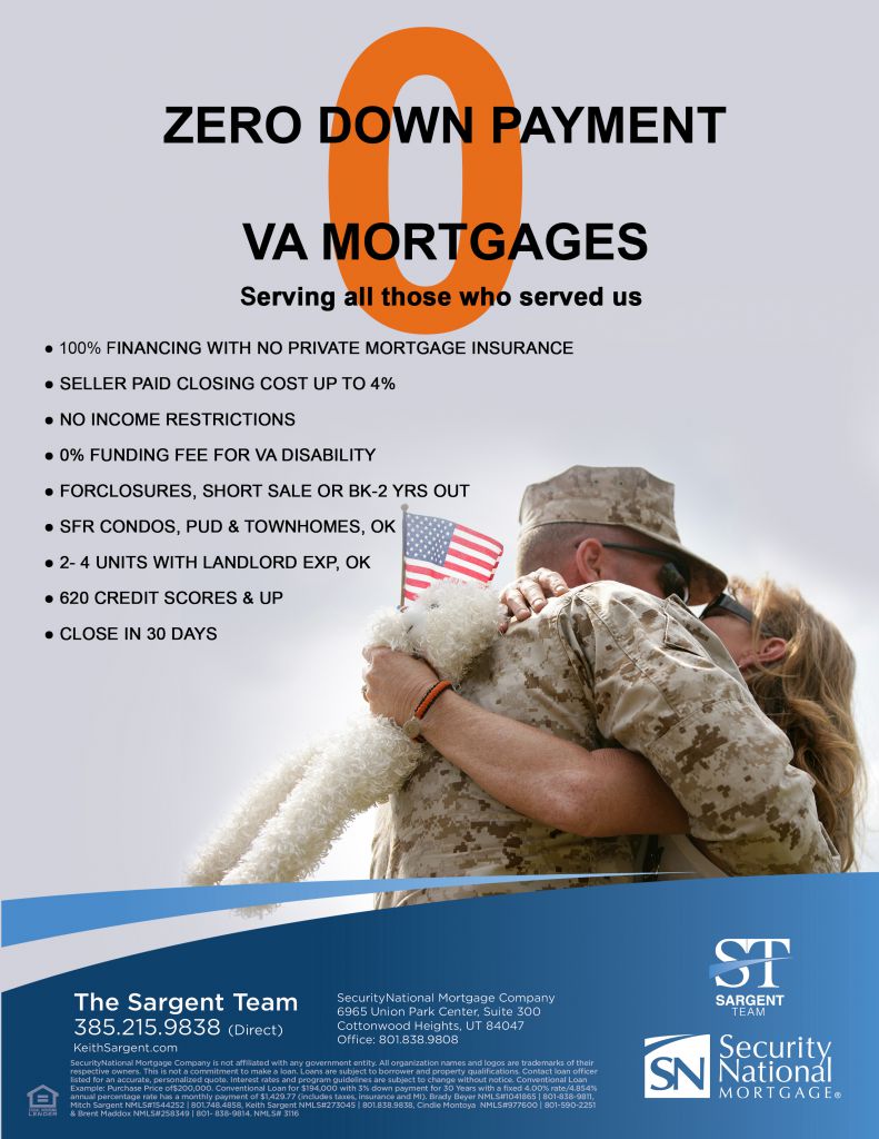 Zero Down Payment VA Mortgages